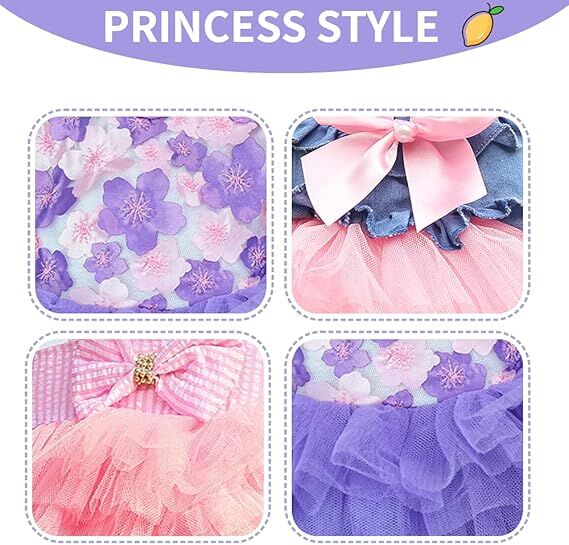 pet products Fall Dog Dresses for Small Dogs Girl 3 Pack Summer Puppy Clothes Outfit Apparel Female Cute Cat Skirt 4