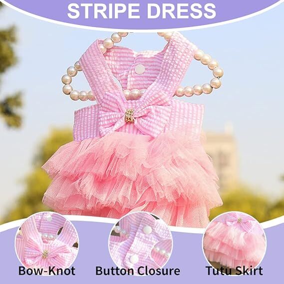 pet products Fall Dog Dresses for Small Dogs Girl 3 Pack Summer Puppy Clothes Outfit Apparel Female Cute Cat Skirt 3