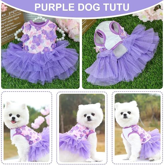 pet products Fall Dog Dresses for Small Dogs Girl 3 Pack Summer Puppy Clothes Outfit Apparel Female Cute Cat Skirt 6