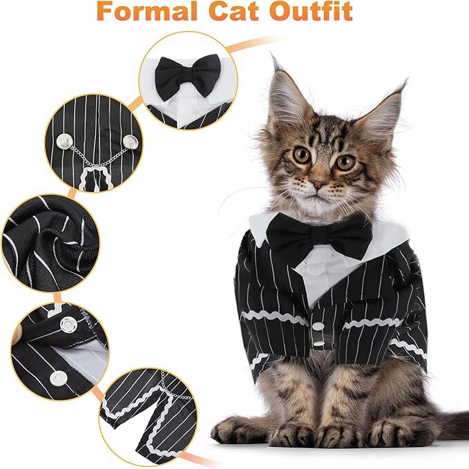 pet products Dog Cat Tuxedo Suit with Bow Tie 6