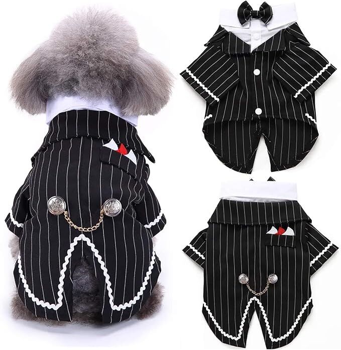 pet products Dog Cat Tuxedo Suit with Bow Tie 4