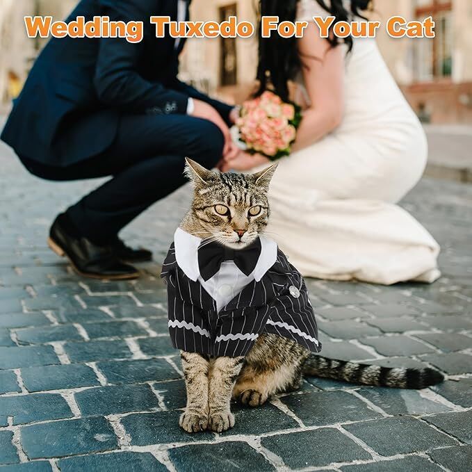 pet products Dog Cat Tuxedo Suit with Bow Tie 7