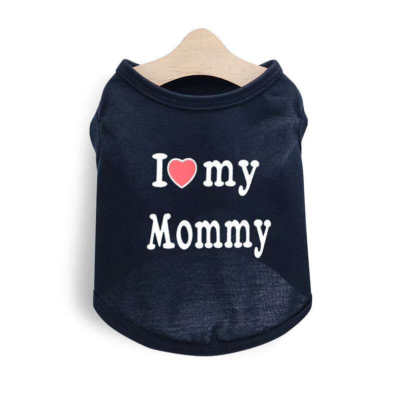 Pet products 4-Piece Pet Vest Set for Summer - Includes 4 Versatile Vests with I ❤️ my Mommy Message, Lightweight Breathable Fabric Perfect for Dogs and Cats in Warm Weather（M） 3