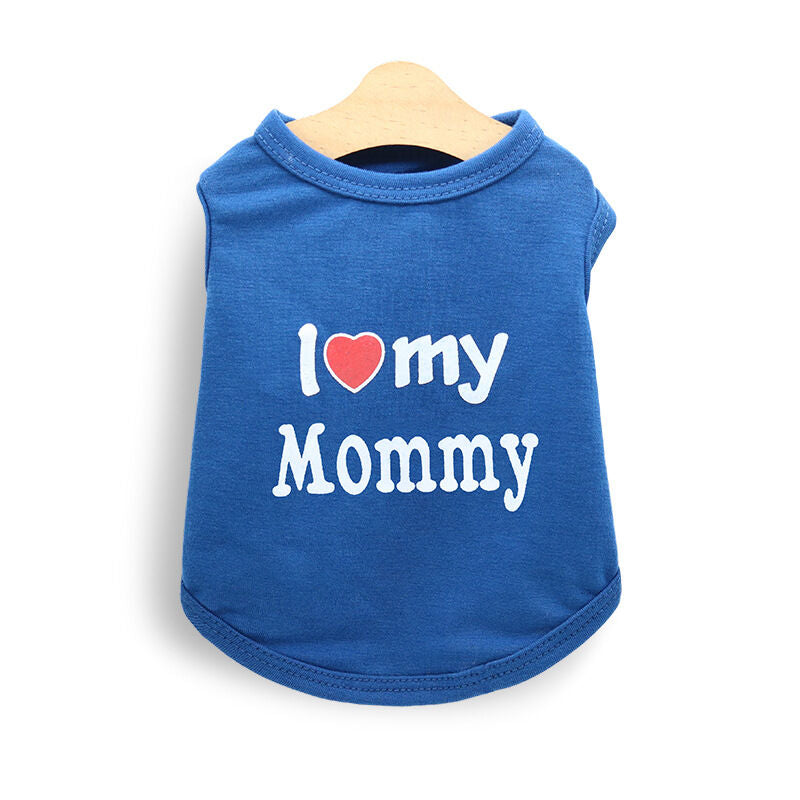 Pet products 4-Piece Pet Vest Set for Summer - Includes 4 Versatile Vests with I ❤️ my Mommy Message, Lightweight Breathable Fabric Perfect for Dogs and Cats in Warm Weather（XS） 3