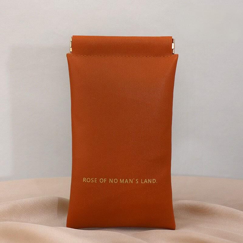 Christmas gift Premium Leather Eyeglass Case with Spring Closure - Multiple Color Options - Refined Craftsmanship（Rosy Pink） 6