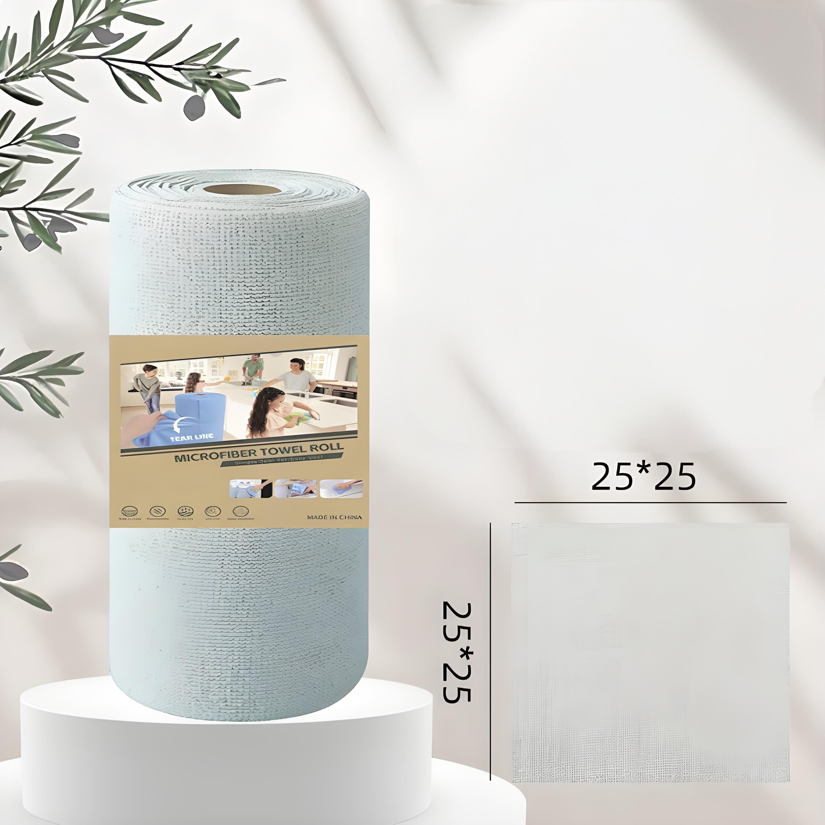 Christmas gift 50-Piece 25x25cm Polycotton Cleaning Cloth Roll, Reusable Dual-Use Dish & Surface Wipes for Home & Kitchen（grey） 9