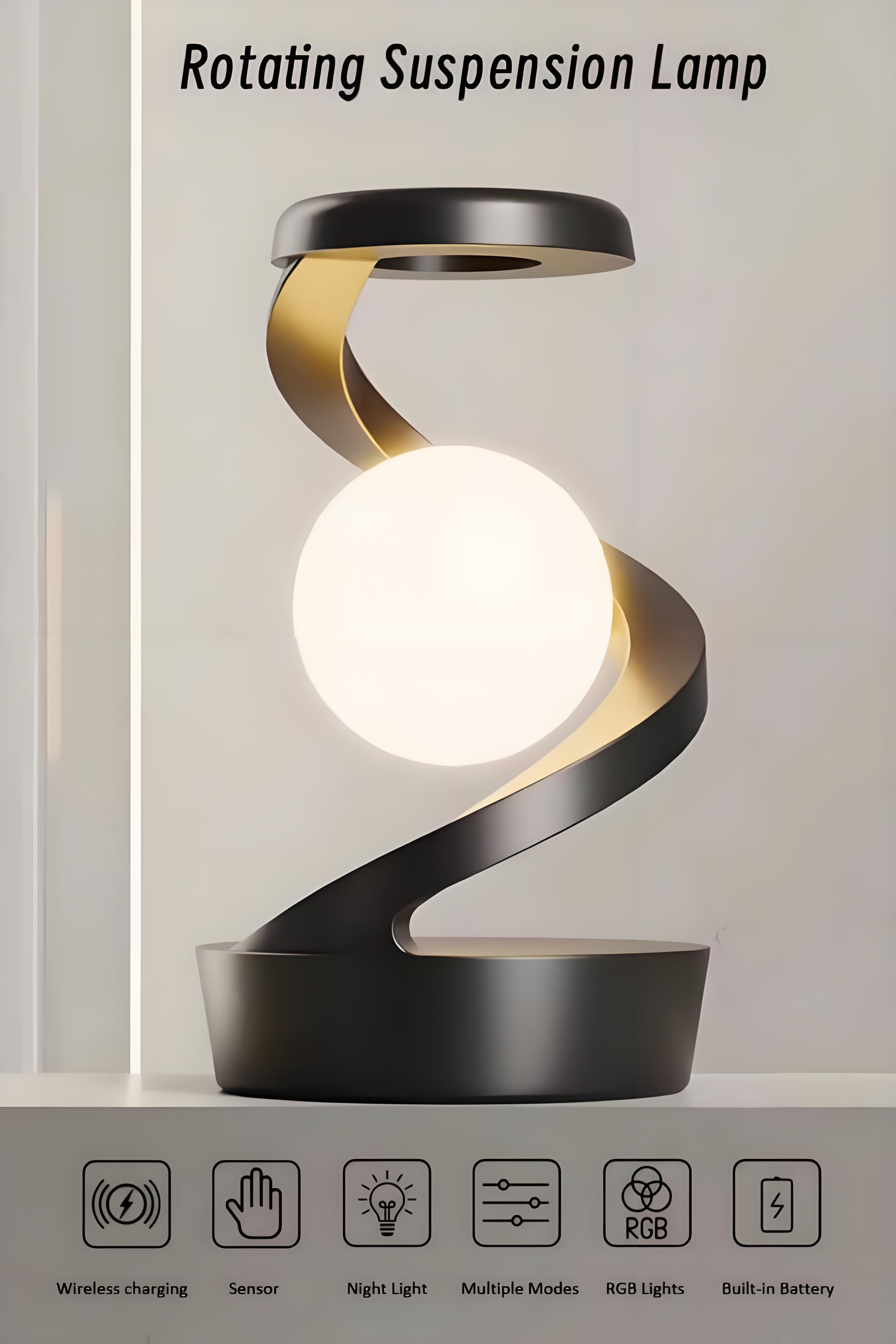 Rotating Levitating Night Light with RGB Colors & Wireless Charging: 1-Second Palm-Activated Spin, Motion-Sensing – Futuristic Lighting for Australian Bedrooms & Offices 3