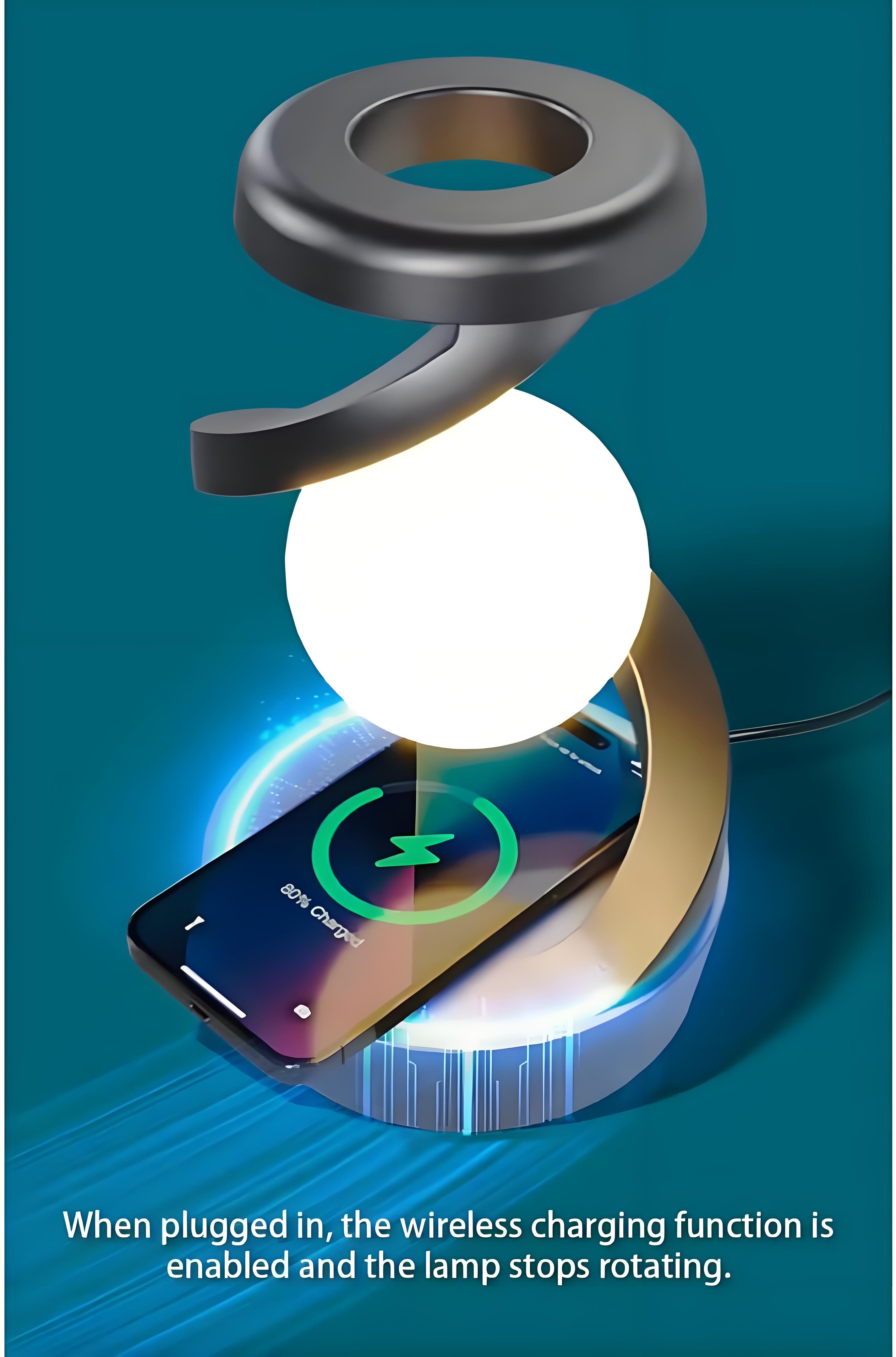 Rotating Levitating Night Light with RGB Colors & Wireless Charging: 1-Second Palm-Activated Spin, Motion-Sensing – Futuristic Lighting for Australian Bedrooms & Offices 4
