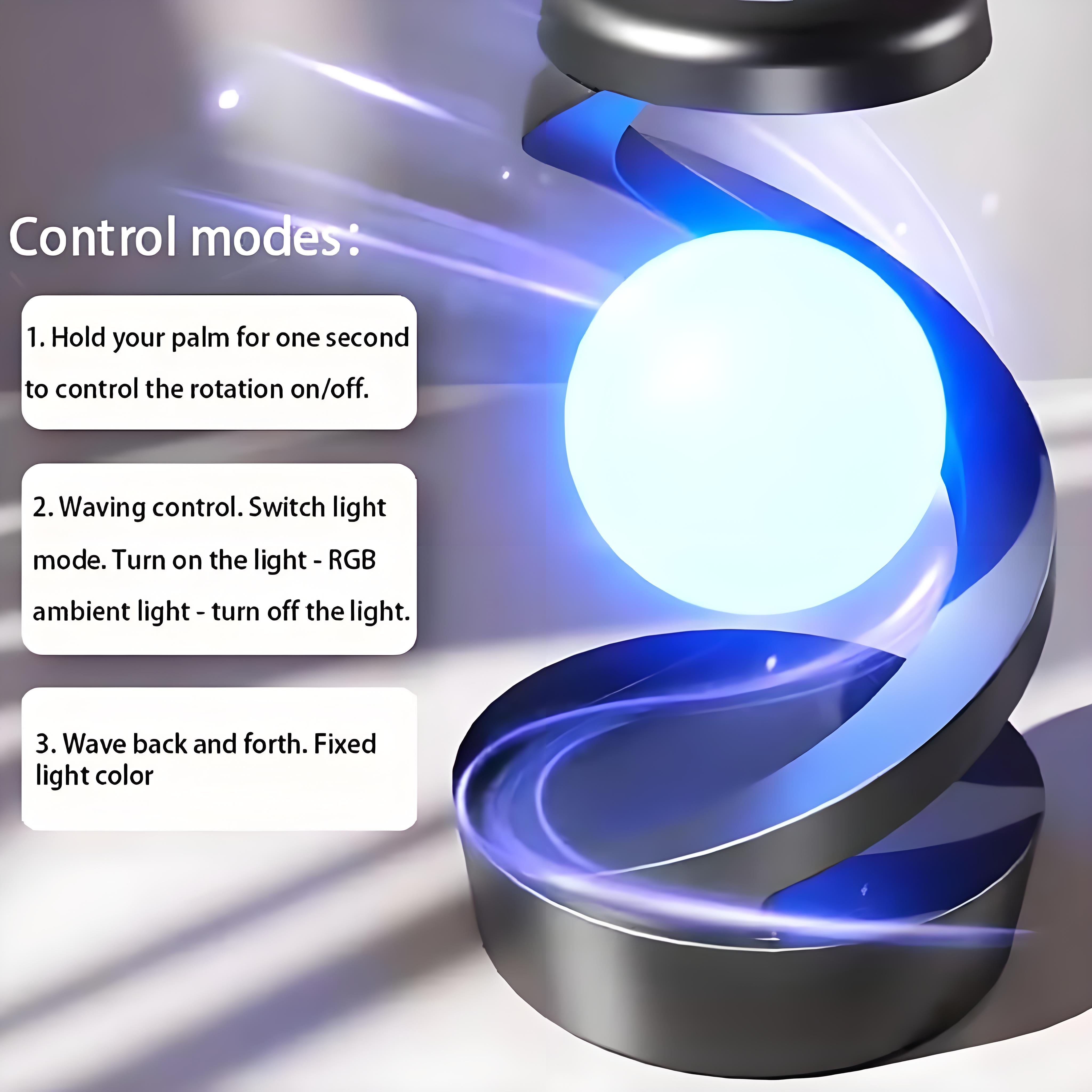Rotating Levitating Night Light with RGB Colors & Wireless Charging: 1-Second Palm-Activated Spin, Motion-Sensing – Futuristic Lighting for Australian Bedrooms & Offices 8