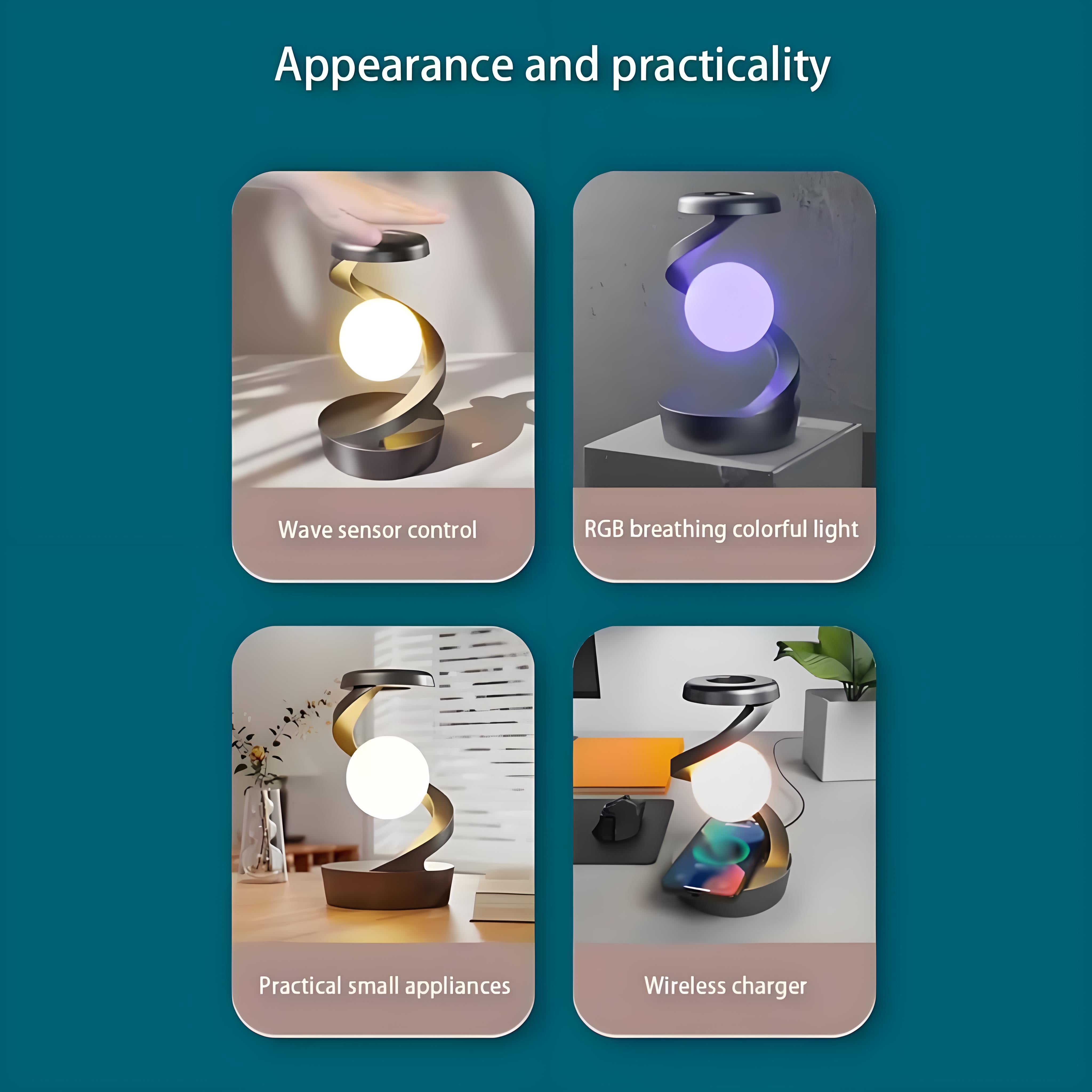 Rotating Levitating Night Light with RGB Colors & Wireless Charging: 1-Second Palm-Activated Spin, Motion-Sensing – Futuristic Lighting for Australian Bedrooms & Offices 9
