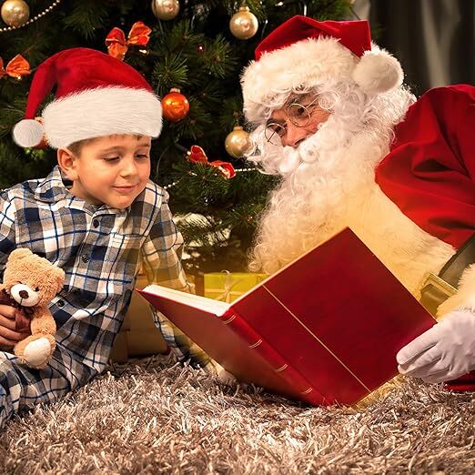 3Pack Christmas Santa Hats for Adults - Extra Thicken Velvet Santa Claus Hats for Women Men Fluffy Plush Xmas Hats Christmas Party Supplies New Year's Eve Party Hats for Adults Teenagers 5