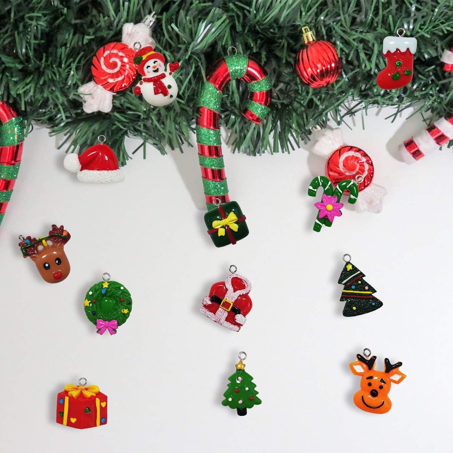 30pcs Mini Christmas Ornaments for Mini Tree Decorations Small Christmas Ornaments Resin Miniatures for Craft Christmas Decor 6