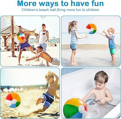 12'' Beach Ball for Kids: 14 Pack Beach Balls Bulk Inflatable Pool - Beach Balls Bulk Hawaiian Tropical Theme Christmas Party Decorations Favors Supplies 4