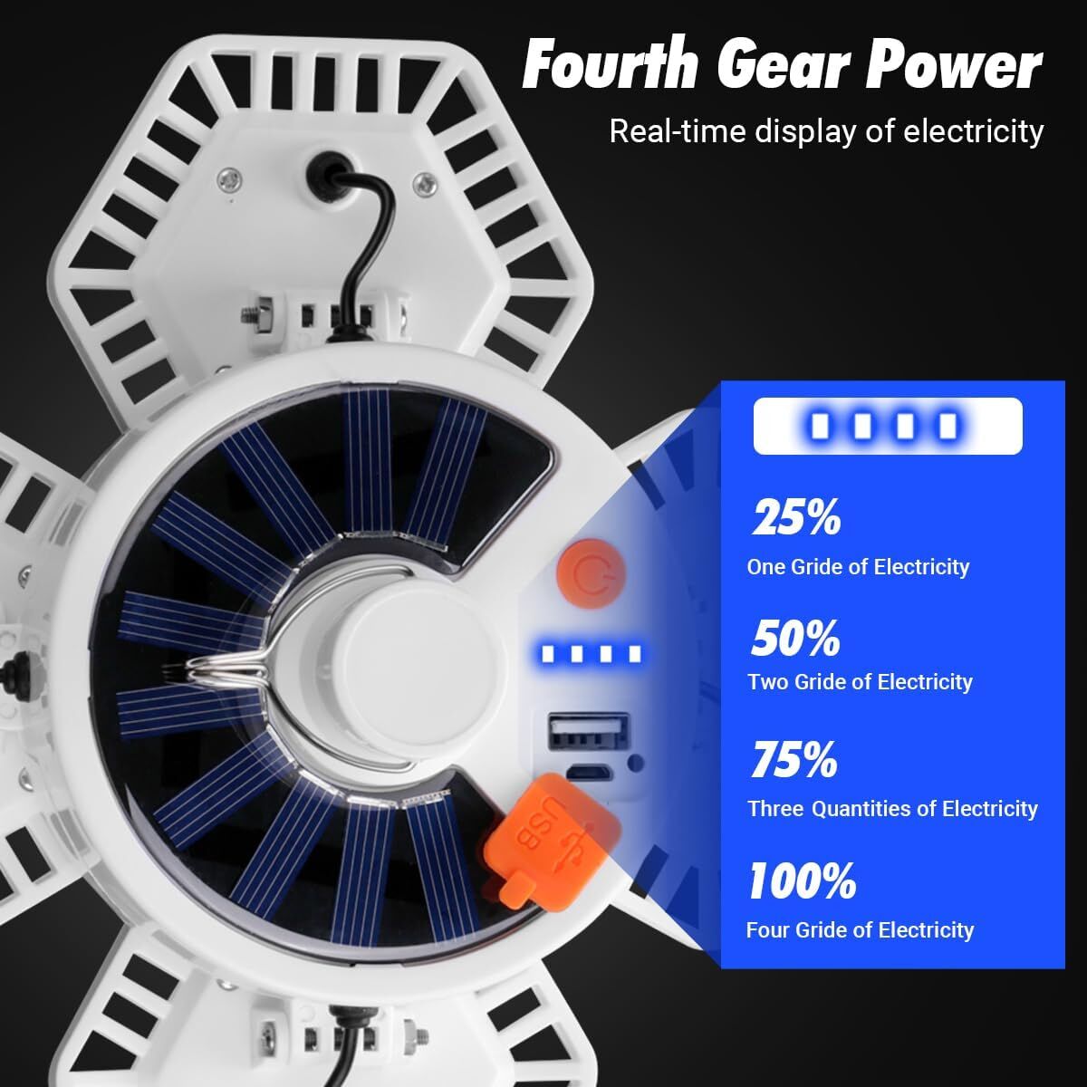 Solar Camping Lantern with Remote Control: 169 LED Folding USB Rechargeable Light for Camping, Emergencies & Outdoors 4