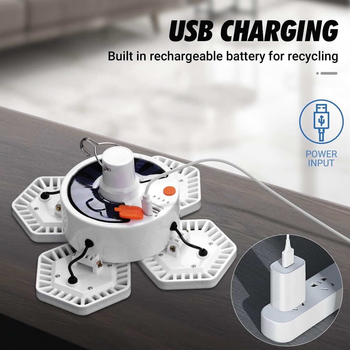 Solar Camping Lantern with Remote Control: 169 LED Folding USB Rechargeable Light for Camping, Emergencies & Outdoors 8