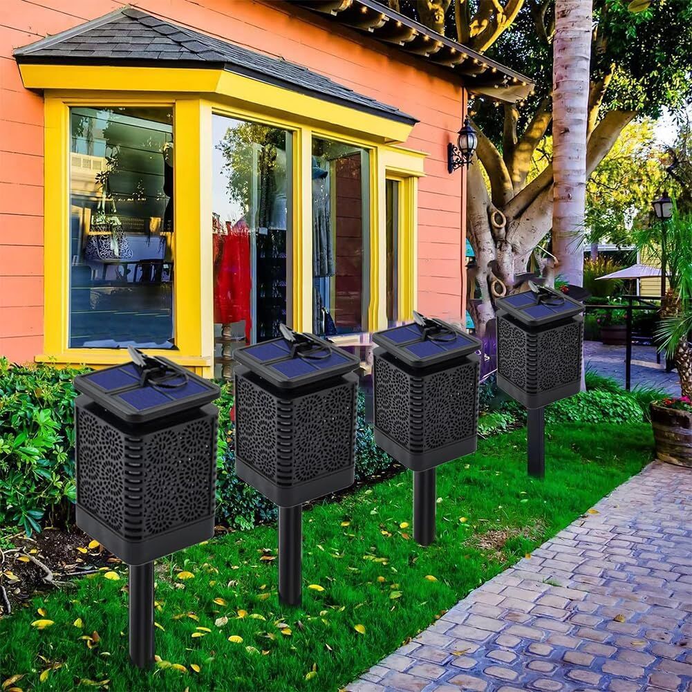 2-Pack Solar Garden Stake Light with Floral Pattern: 12 LED Outdoor Decorative Light with Multiple Mounting Options 3
