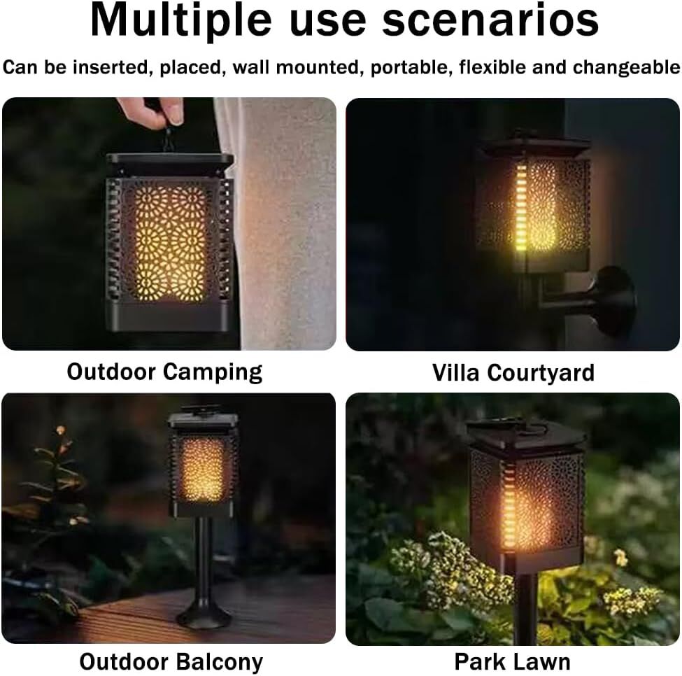 2-Pack Solar Garden Stake Light with Floral Pattern: 12 LED Outdoor Decorative Light with Multiple Mounting Options 8