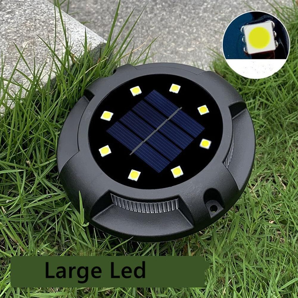 4-Pack Solar Ground Lights: 8-LED Outdoor Garden Pathway Lights with IP65 Waterproof for Lawn, Patio & Landscape 4