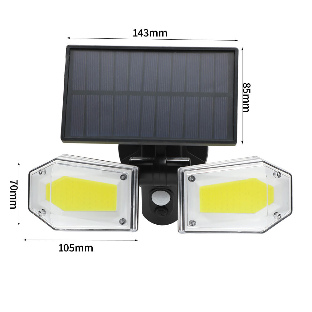 2-Pack Solar Motion Sensor Wall Lights: Double-Head Adjustable Cob LED Outdoor Lights for Garden, Patio & Pathway 9