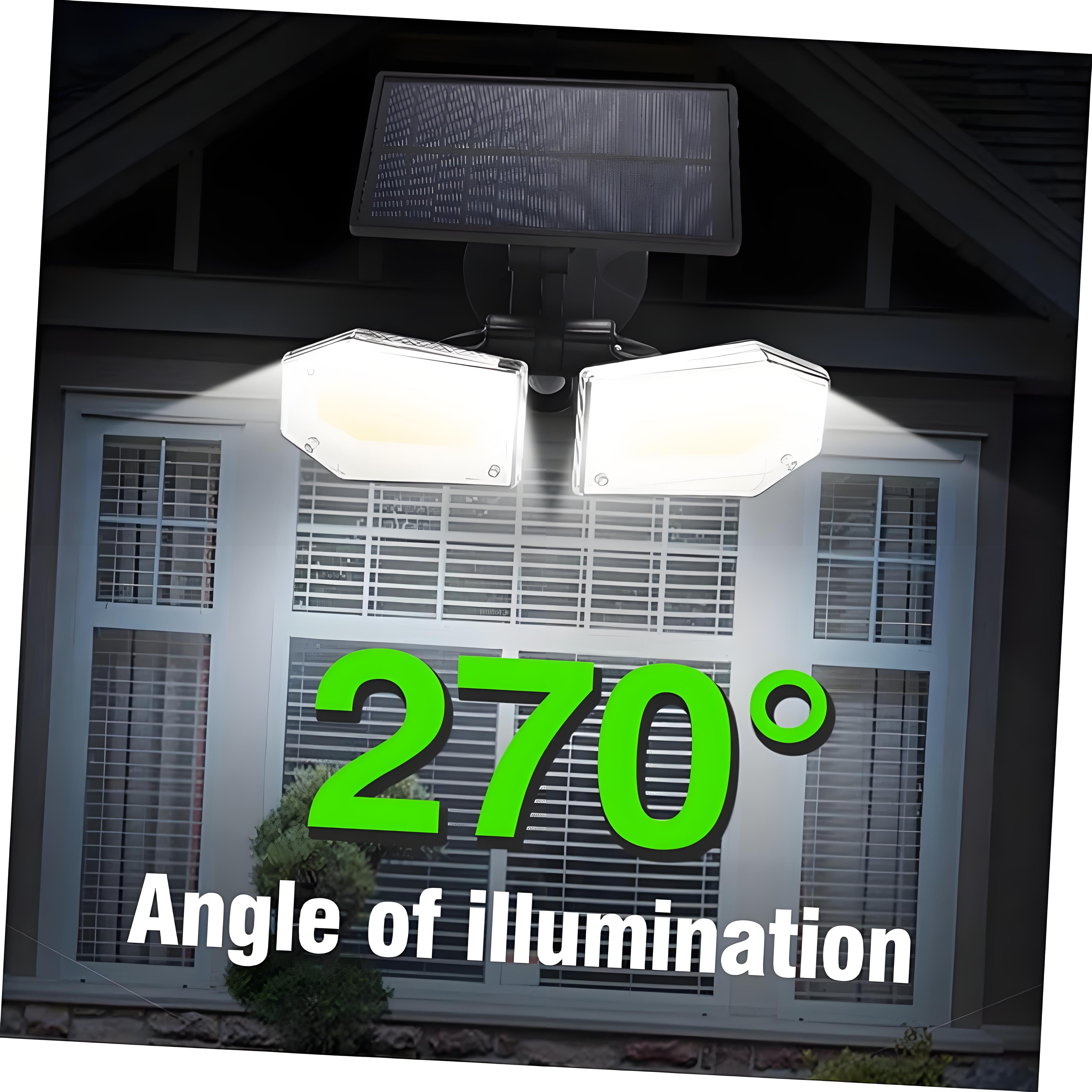 4-Pack Solar Motion Sensor Wall Lights: Double-Head Adjustable Cob LED Outdoor Lights for Garden, Patio & Pathway 8