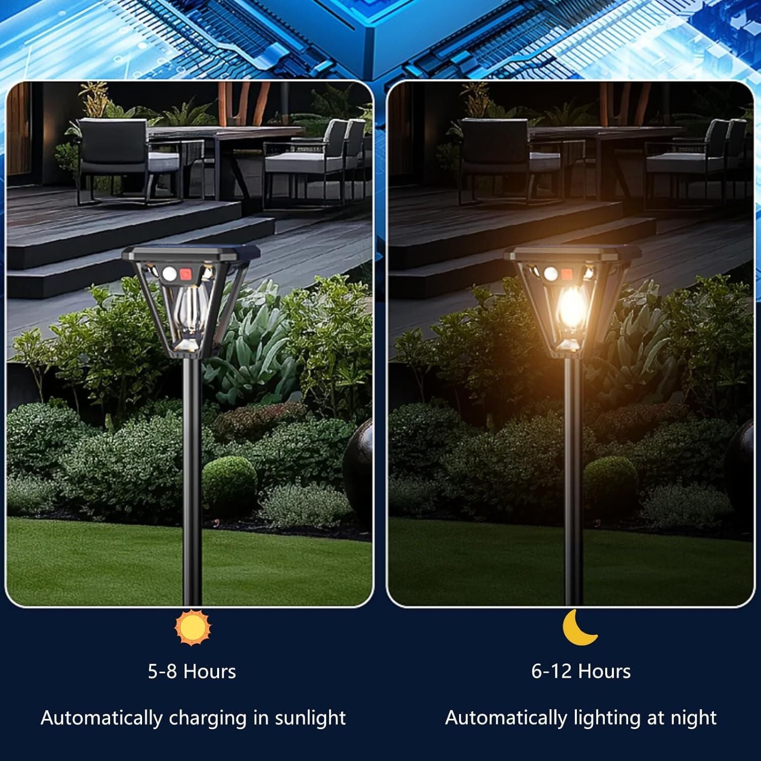 Solar Motion Sensor Wall Lights (4-Pack): 3-Mode Dusk-to-Dawn Waterproof for Patio, Garage & Garden Lighting 4