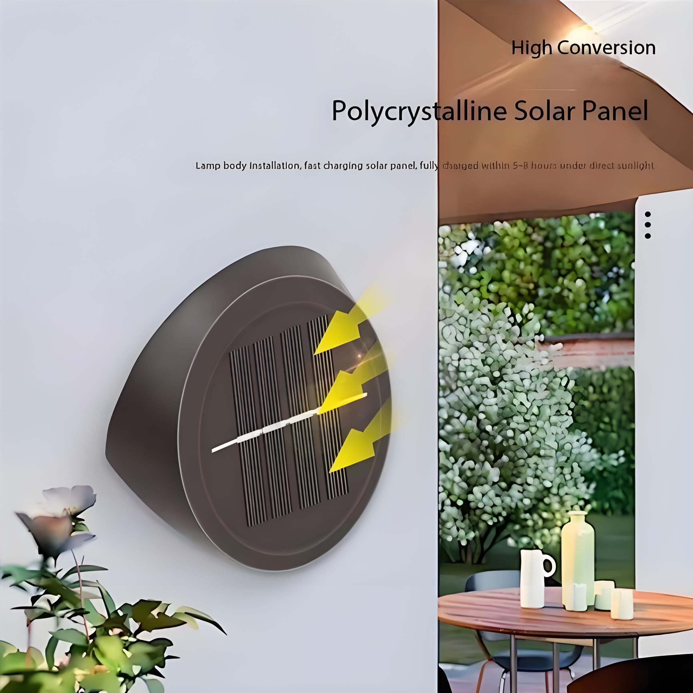 Solar Outdoor Wall Lights (2-Pack): IP44 Waterproof LED Sconces for Garden, Patio & Pathway Lighting（white light） 3