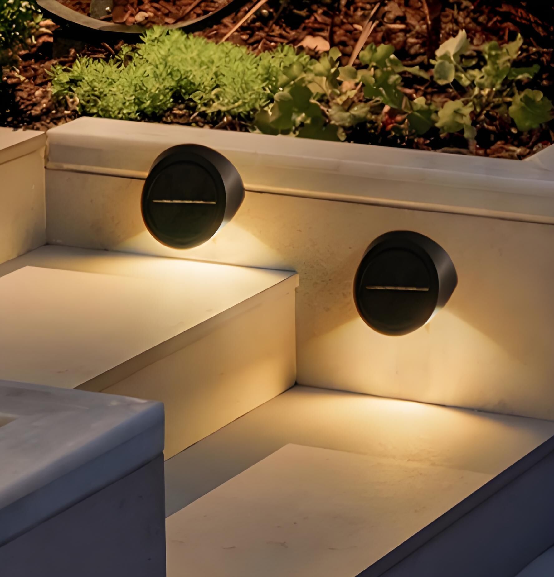 Solar Outdoor Wall Lights (4-Pack): IP44 Waterproof LED Sconces for Garden, Patio & Pathway Lighting（white light） 4