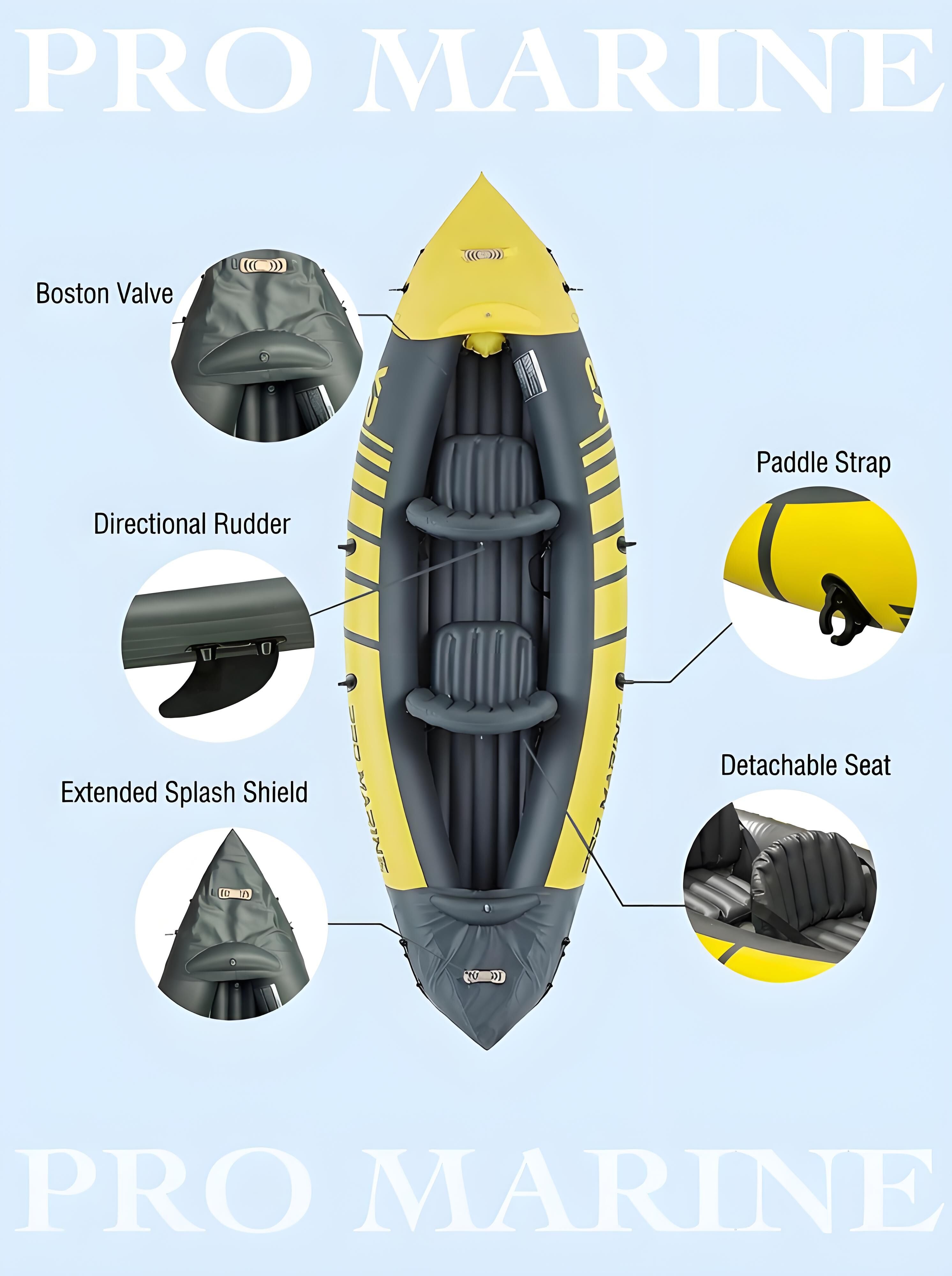 Advanced Elements Inflatable Kayak: 1/2 Person Recreational Convertible (Yellow) – Tandem/Solo Paddling with Durable PVC Hull
