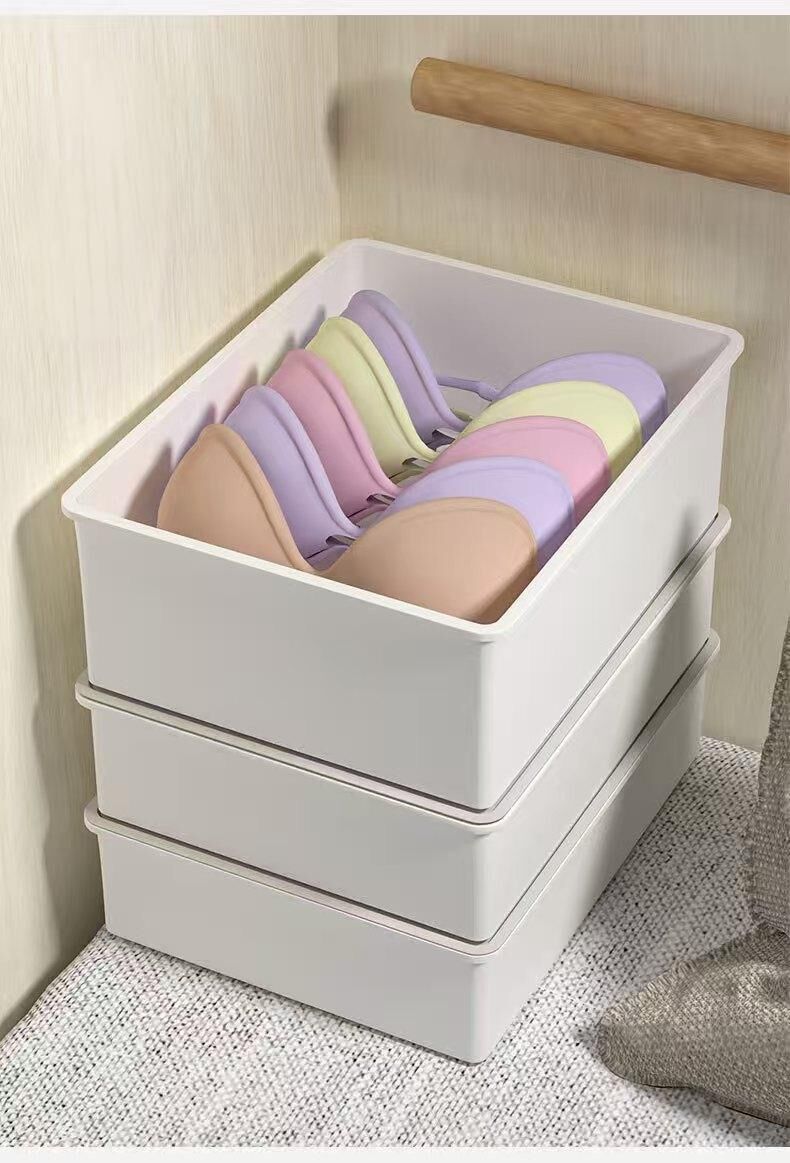 Underwear Panties Socks Box Close-fitting Clothing Storage Box Drawer Three-piece Cover with Compartment Household 6