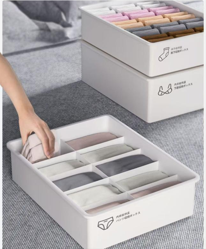Underwear Panties Socks Box Close-fitting Clothing Storage Box Drawer Three-piece Cover with Compartment Household 5