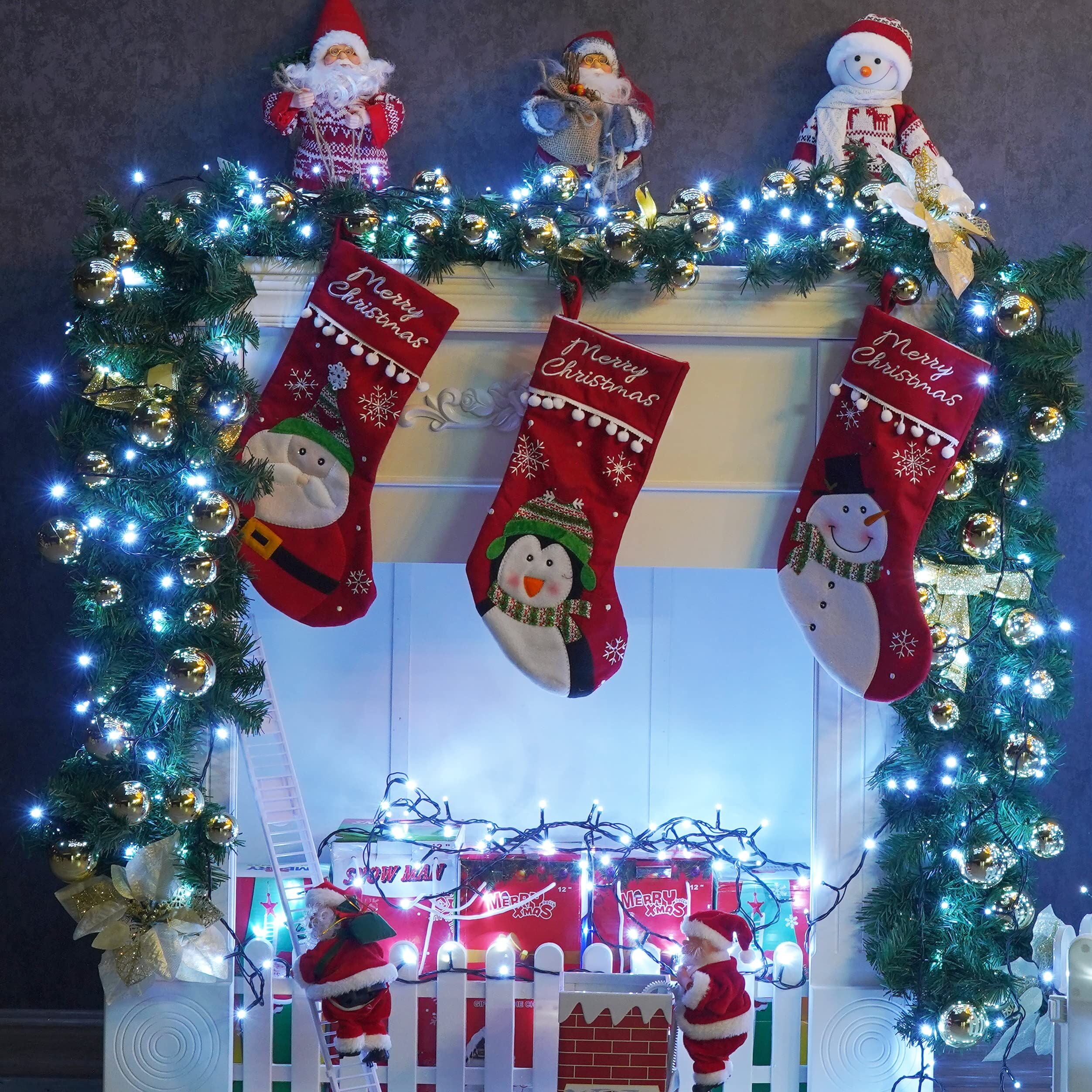 300 LED Cool White Fairy String Lights, 9m Green Wire, Battery-Operated, IP44 Waterproof with Timer for Christmas Decor (Batteries Not Included) 5