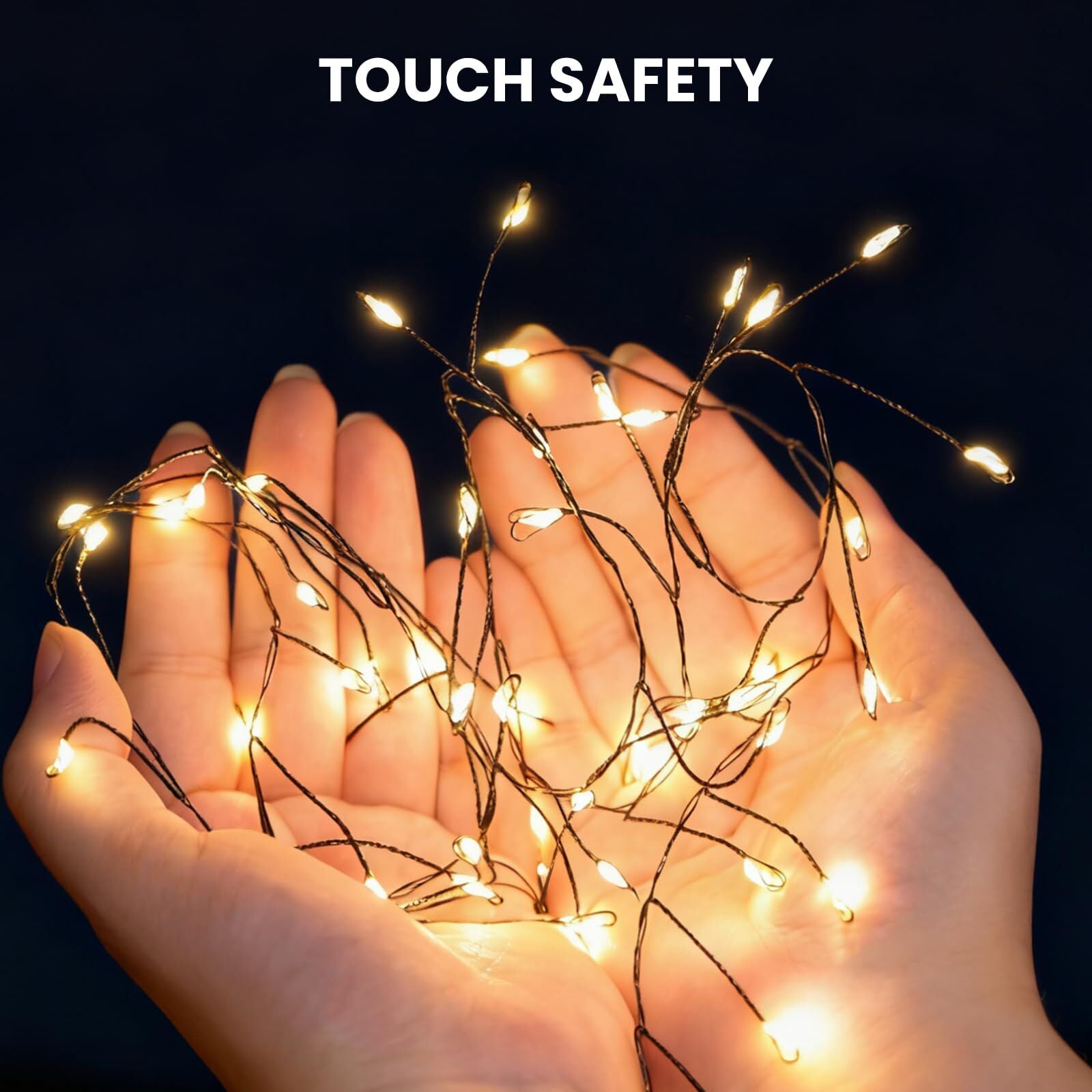 300 LED Warm White Fairy String Lights, 9m Green Wire, Battery-Operated, IP44 Waterproof with Timer for Christmas Decor (Batteries Not Included) 3