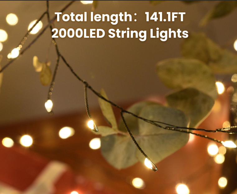 900 LED Warm White USB Fairy String Lights with Remote, 30m Green Wire, IP44 Waterproof 8-Mode Timer for Christmas Bedroom Wreath Decor 5
