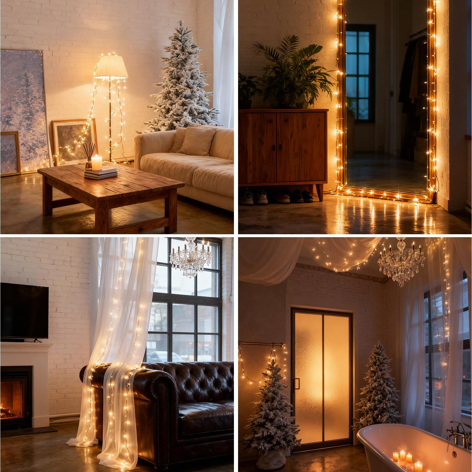 900 LED Warm White USB Fairy String Lights with Remote, 30m Green Wire, IP44 Waterproof 8-Mode Timer for Christmas Bedroom Wreath Decor 8