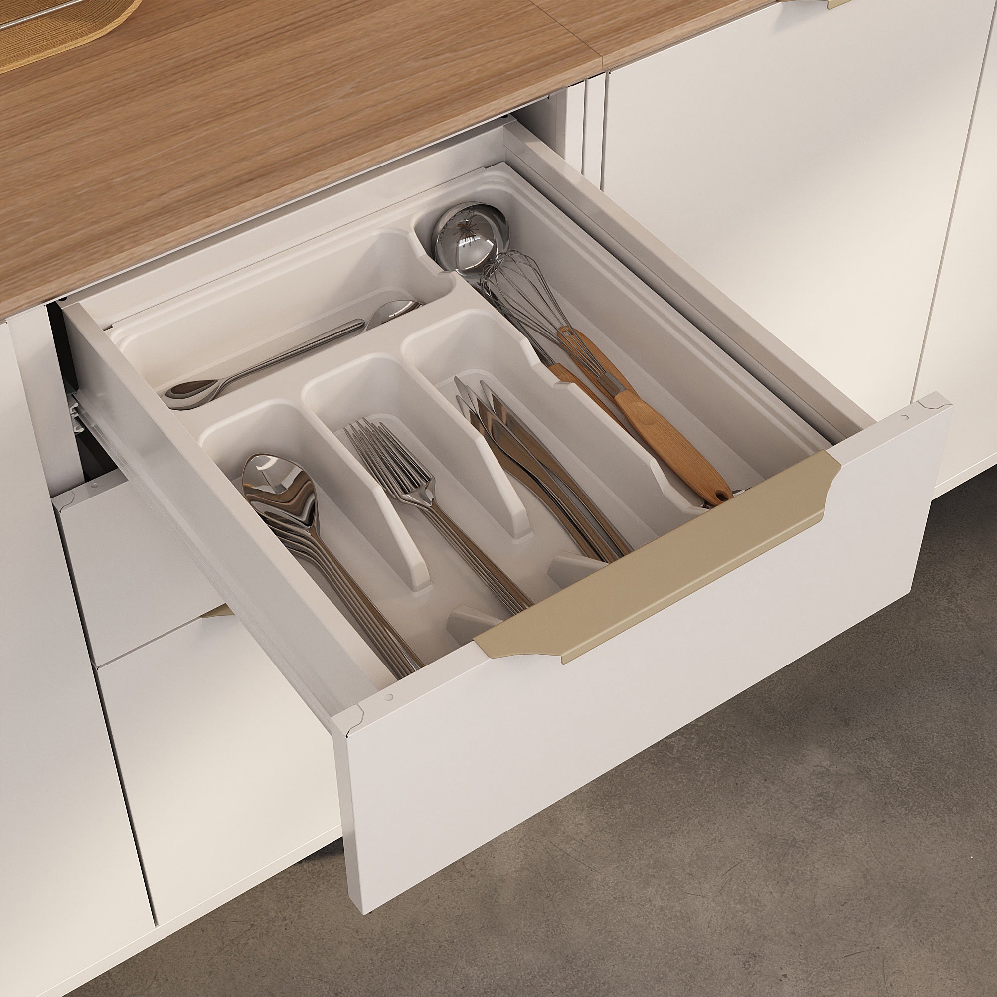 Base Kitchen Steel Cabinet/Cupboard with 3 Doors + 2 Drawers - Renova White Flat Pack DIY 9