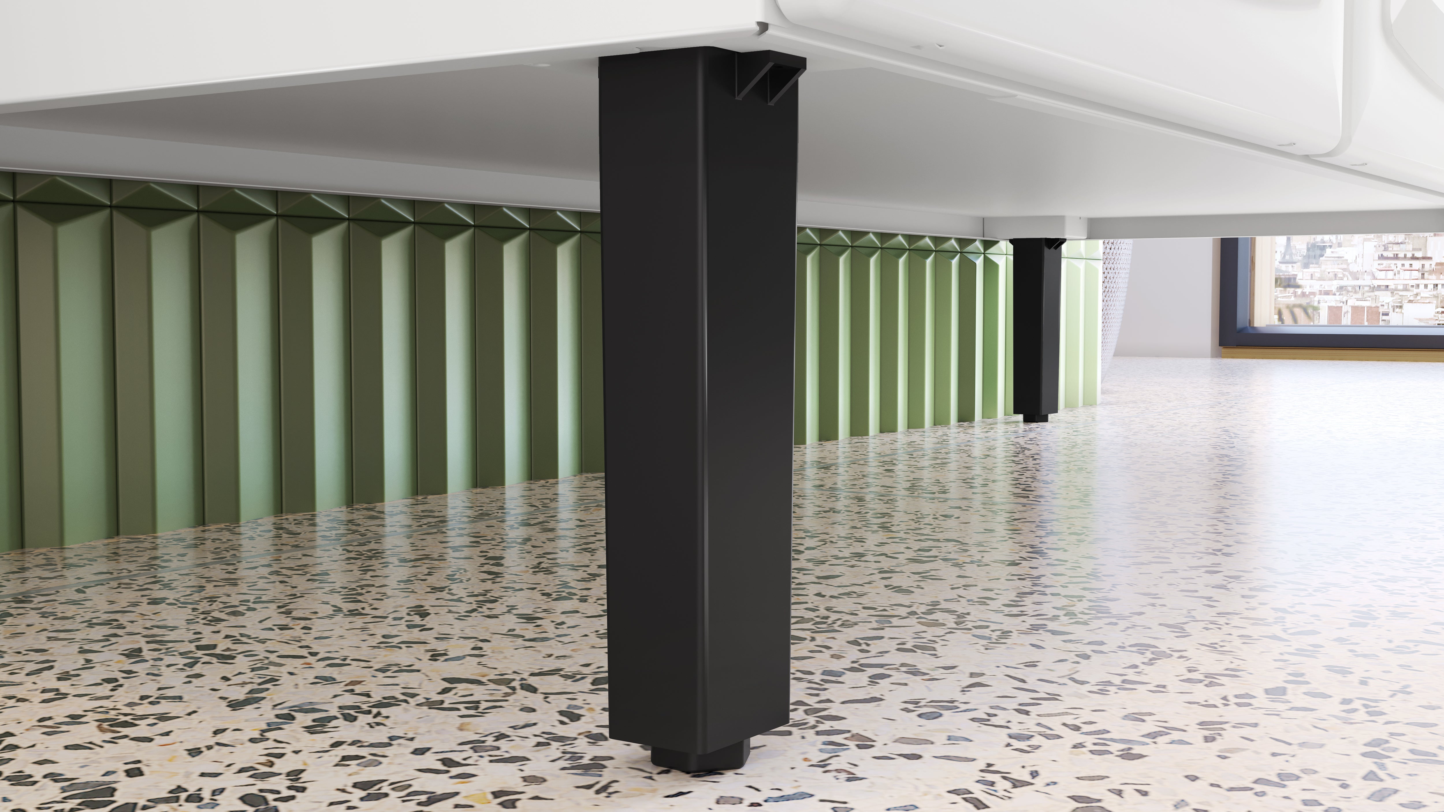 Free Standing Steel Kitchen Cabinet/Cupboard with Countertop Storage - Pratika White Flatpack DIY 4