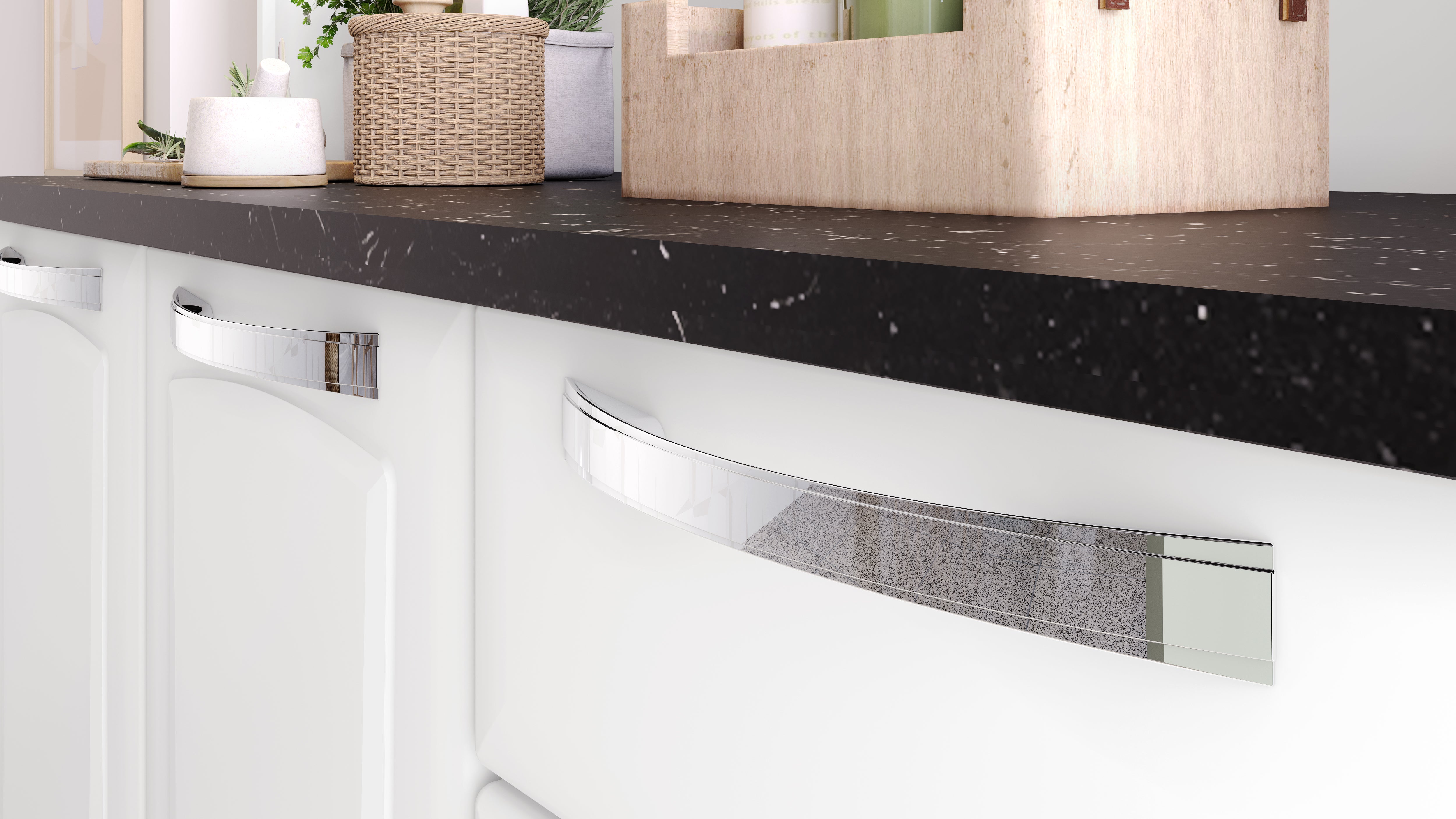 Free Standing Steel Kitchen Cabinet/Cupboard with Countertop Storage - Pratika White Flatpack DIY 5