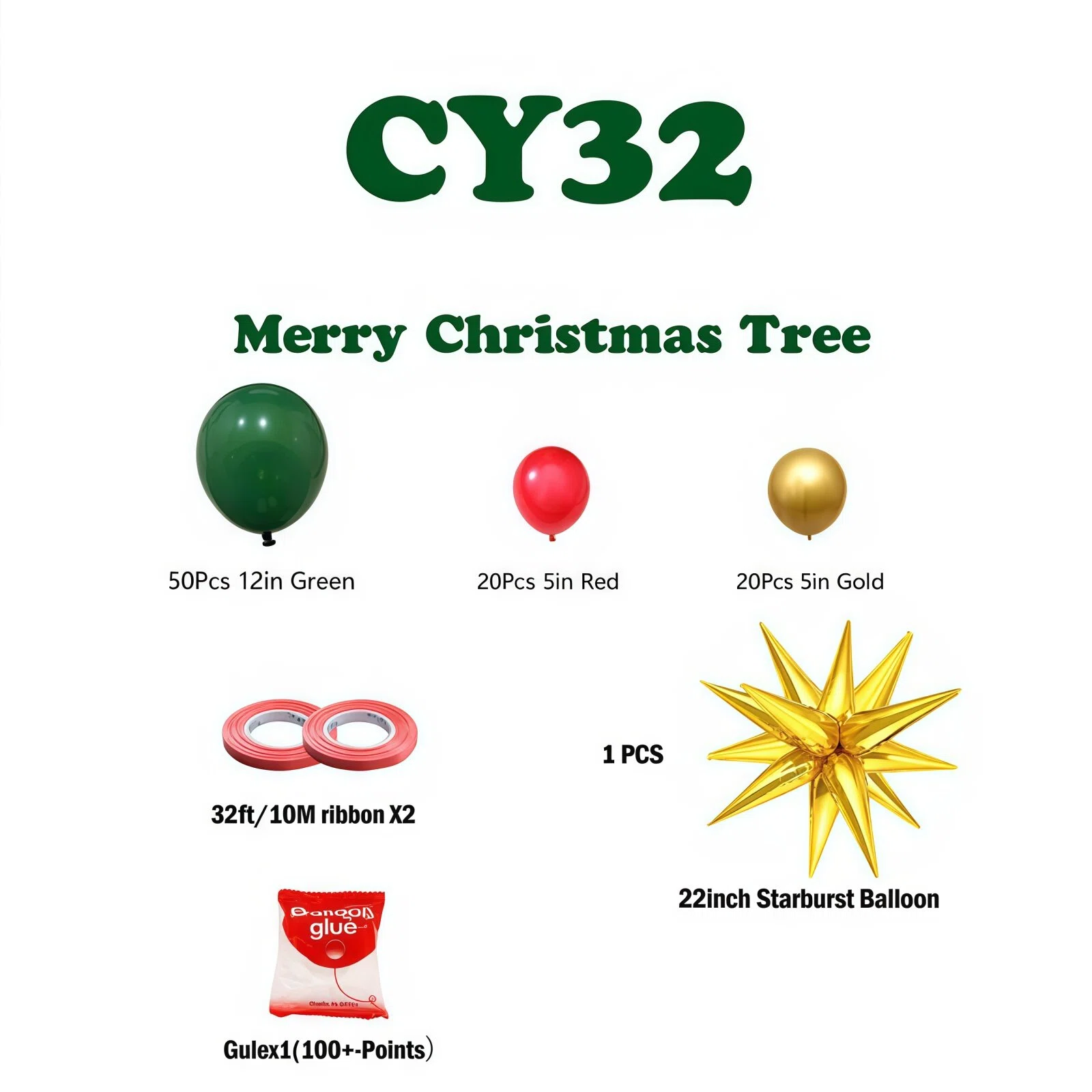 Christmas Balloon Arch & Tree Kit: Candy Cane/Star Foil Décor 4