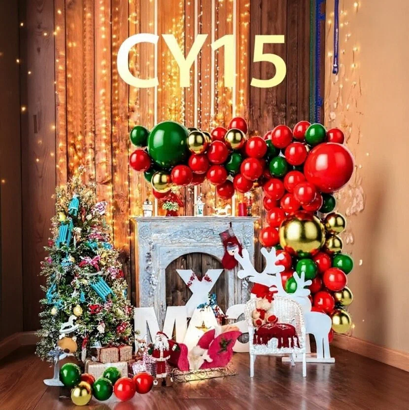 Christmas Balloon 2-Pack Combo: Latex & Foil Holiday Decor | Arch & Tree Sets for 2025 Christmas