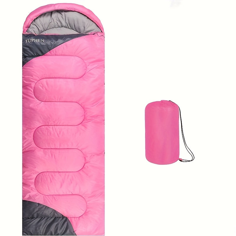 Rosy Four-Season Rectangular Sleeping Bag for Adults
