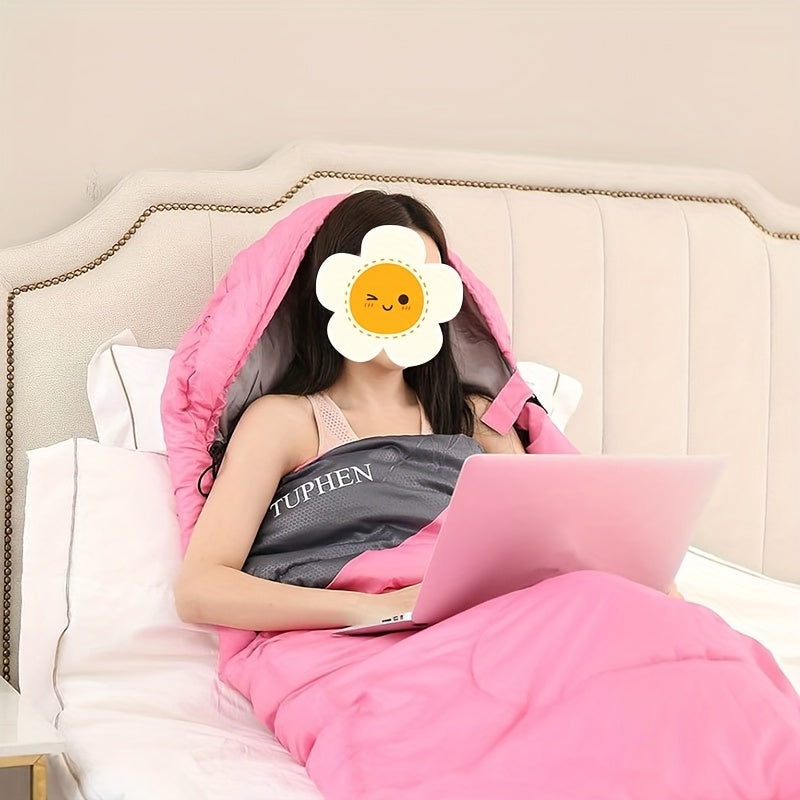 Rosy Four-Season Rectangular Sleeping Bag for Adults 3