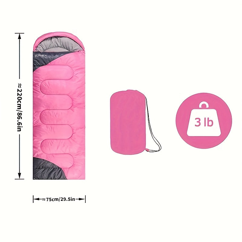 Rosy Four-Season Rectangular Sleeping Bag for Adults 5