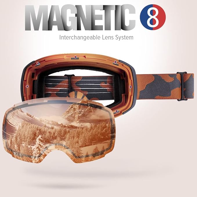 OutdoorMaster Ski Goggles PRO - Frameless, Interchangeable Lens 100% UV400 Protection Snow Goggles for Men & Women-OM-2 3