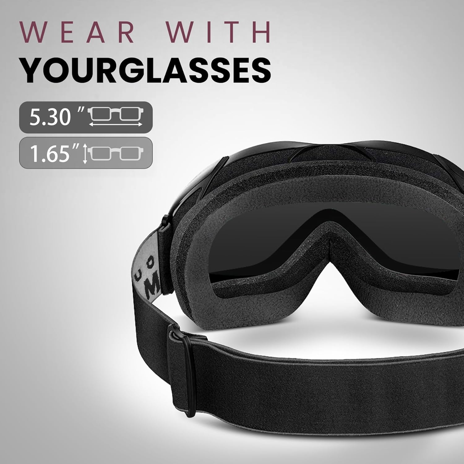 OutdoorMaster OTG Ski Goggles - Over Glasses Ski/Snowboard Goggles for Men, Women & Youth - 100% UV Protection-OM-5 3