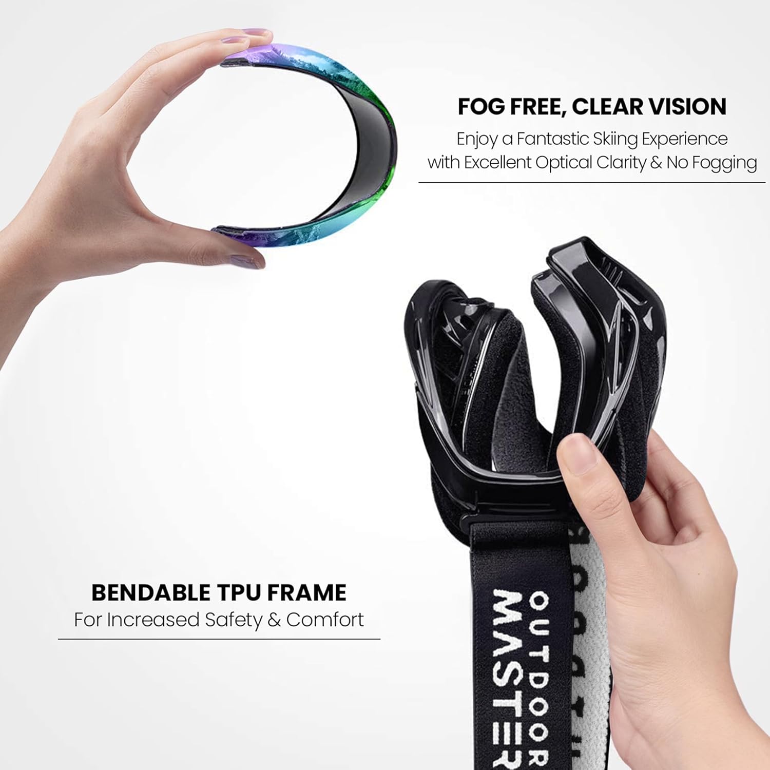 OutdoorMaster OTG Ski Goggles - Over Glasses Ski/Snowboard Goggles for Men, Women & Youth - 100% UV Protection-OM-5 3