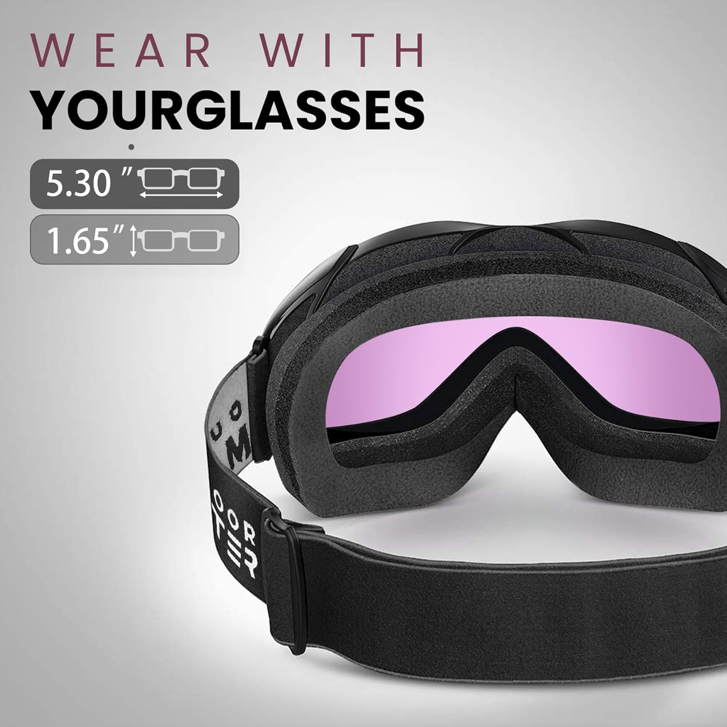 OutdoorMaster OTG Ski Goggles - Over Glasses Ski/Snowboard Goggles for Men, Women & Youth - 100% UV Protection-OM-5 5