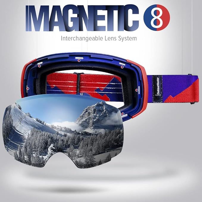 OutdoorMaster Ski Goggles PRO - Frameless, Interchangeable Lens 100% UV400 Protection Snow Goggles for Men & Women-OM-2 3