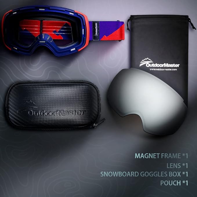OutdoorMaster Ski Goggles PRO - Frameless, Interchangeable Lens 100% UV400 Protection Snow Goggles for Men & Women-OM-2 4