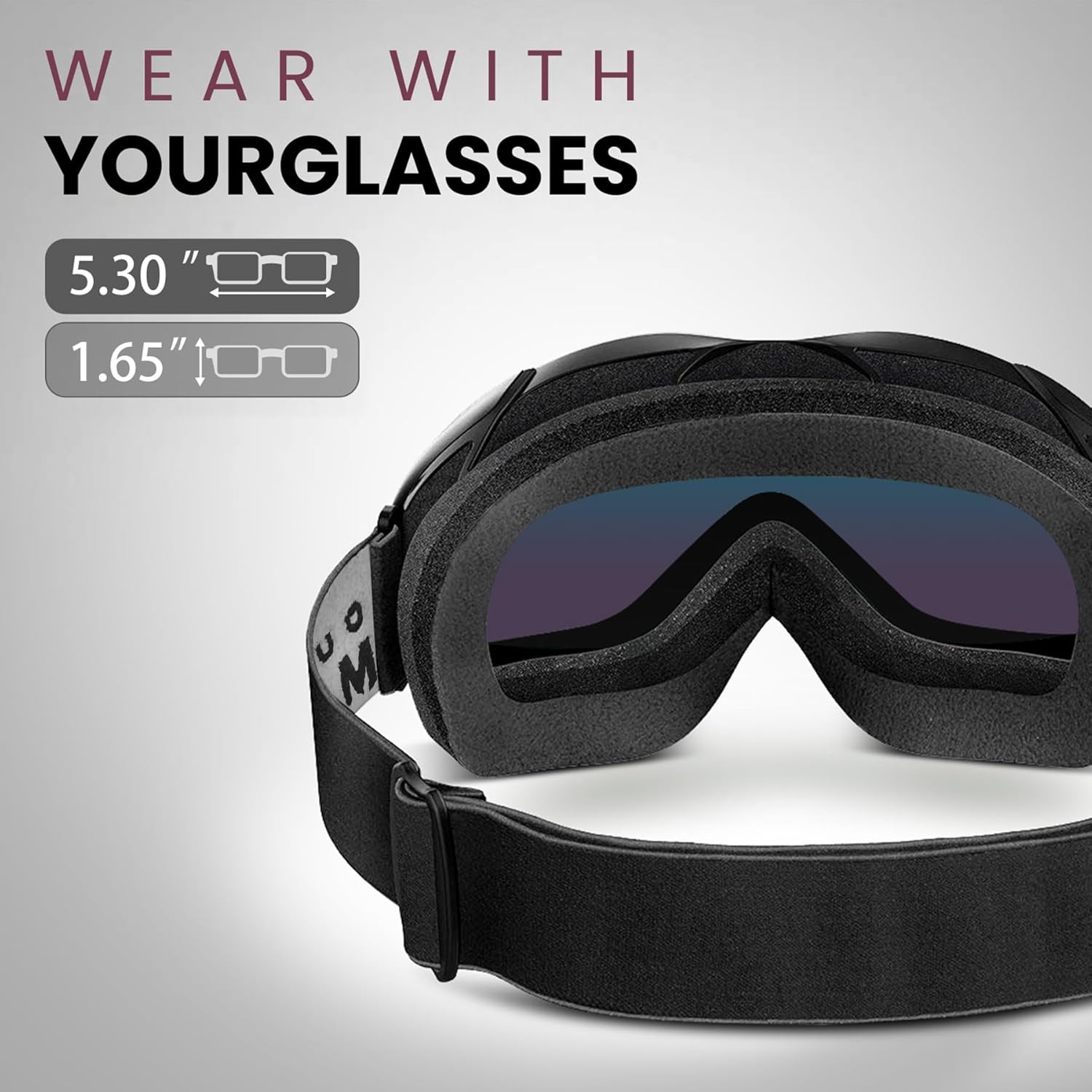 OutdoorMaster OTG Ski Goggles - Over Glasses Ski/Snowboard Goggles for Men, Women & Youth - 100% UV Protection-OM-5 3