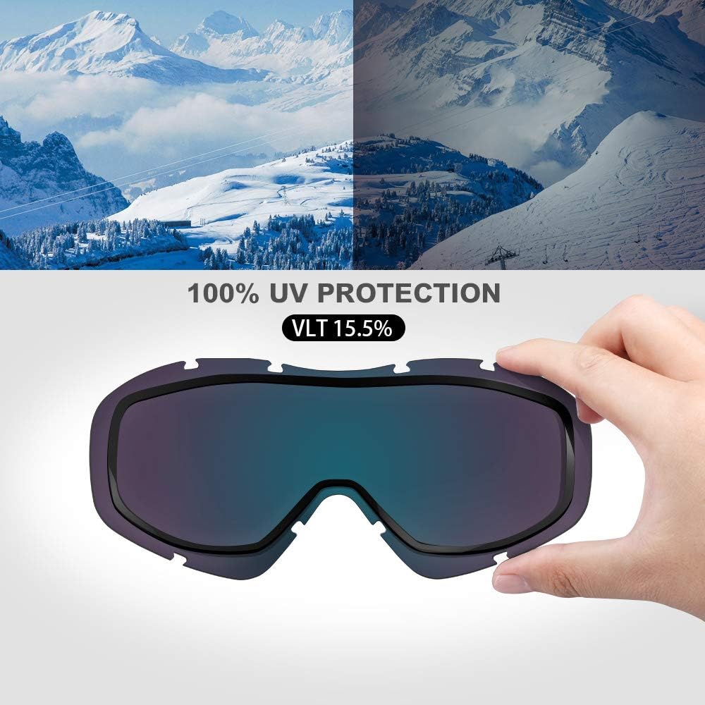 OutdoorMaster OTG Ski Goggles - Over Glasses Ski/Snowboard Goggles for Men, Women & Youth - 100% UV Protection-OM-5 4